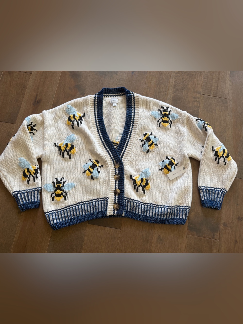 NWT Maeve Anthropologie Bumblebee Bumble Bee Chunky Icon Cardigan Sweater - S - Picture 5 of 8